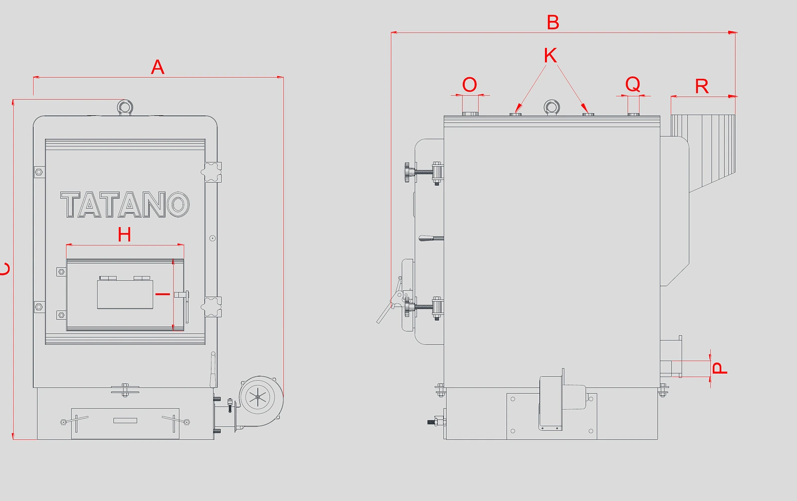 Schéma technique du Kalorina Série 21 — dimensions et architecture