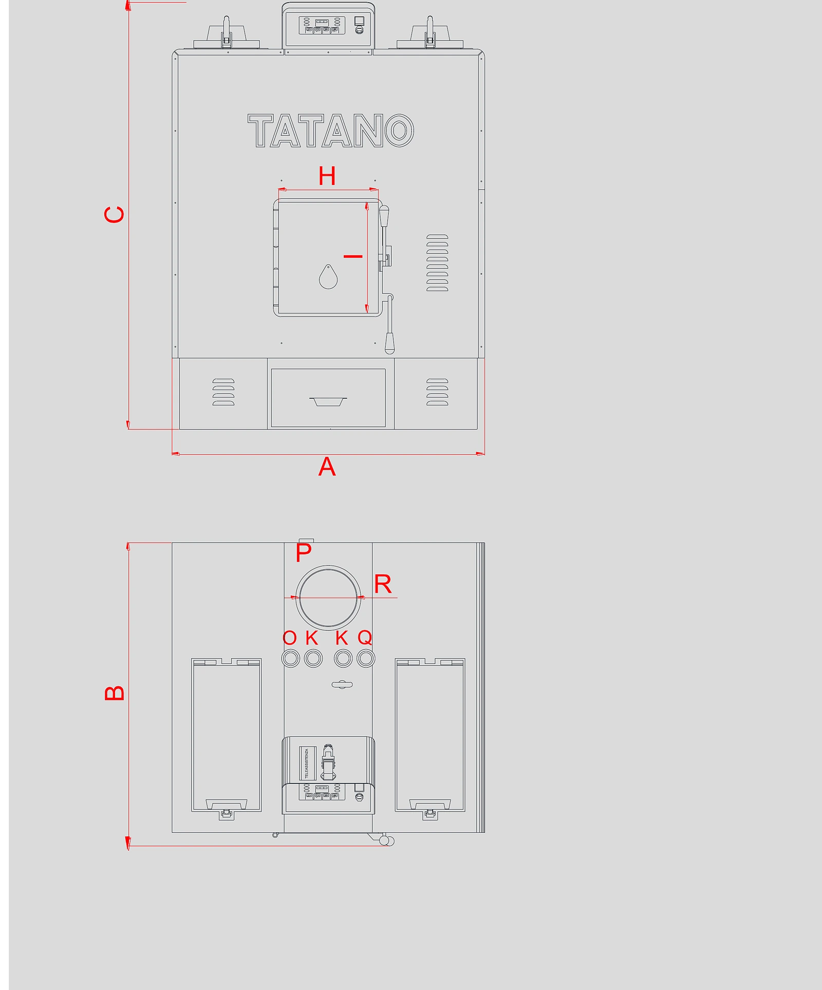 Schéma technique du Kalorina BK25 Céréales — dimensions et architecture