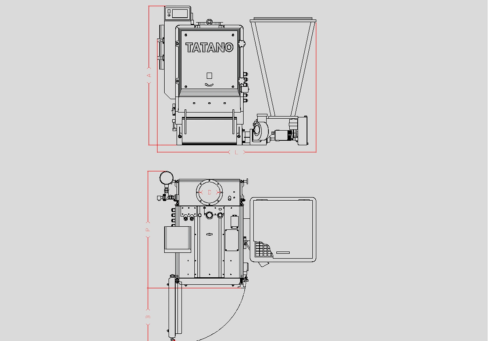 Schéma technique du Kalorina Série 22 CL5 Pellet — dimensions et architecture